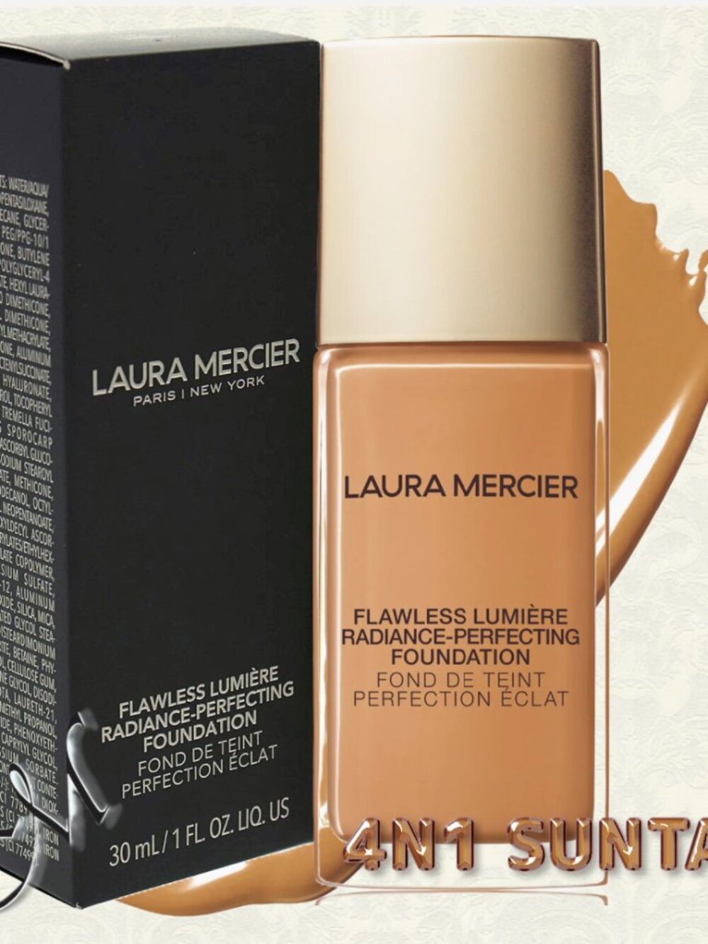 Laura Mercier Flawless Lumière Perfecting Foundation - 4N1 Suntan 30ml NIB